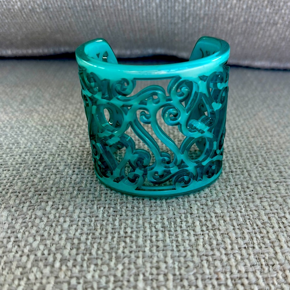 BNNW Acrylic Teal Cuff Bracelet.